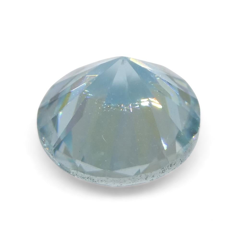 Brilliant Cut 1.75ct Round Diamond Cut Blue Zircon from Cambodia For Sale