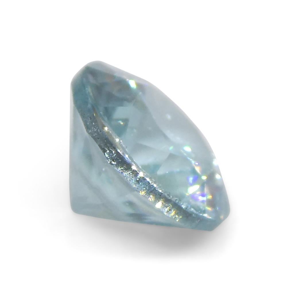 1.75ct Round Diamond Cut Blue Zircon from Cambodia For Sale 1