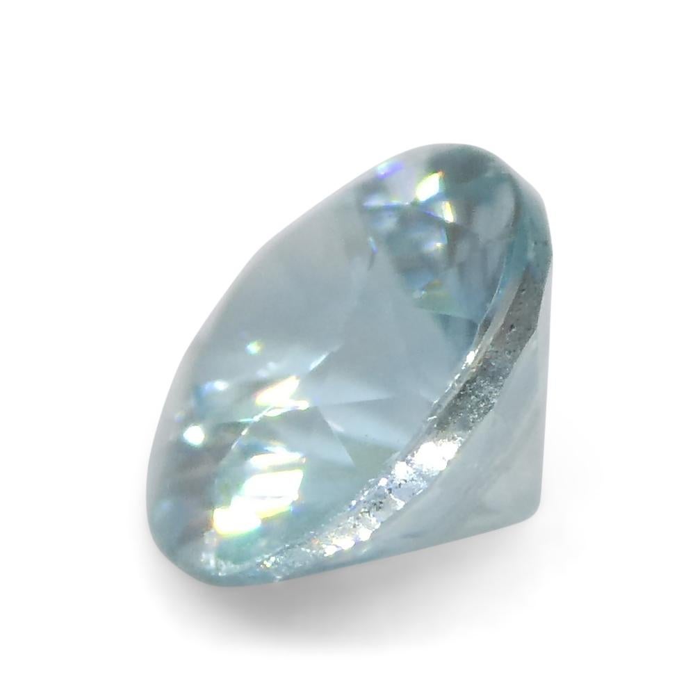 1.75ct Round Diamond Cut Blue Zircon from Cambodia For Sale 2