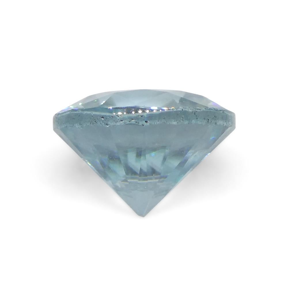 1.75ct Round Diamond Cut Blue Zircon from Cambodia For Sale 3