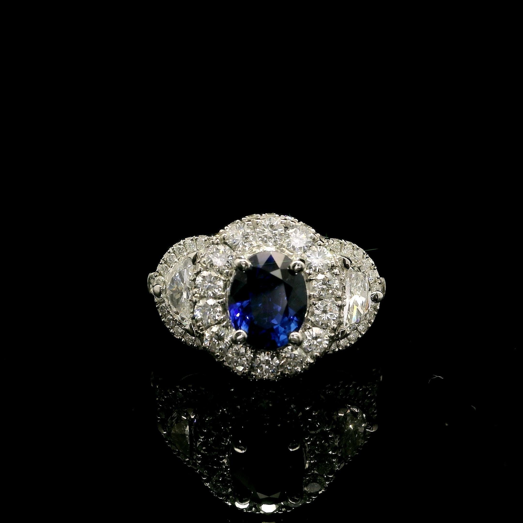 Anello con zaffiro e diamante da 1,75 carati in vendita 7