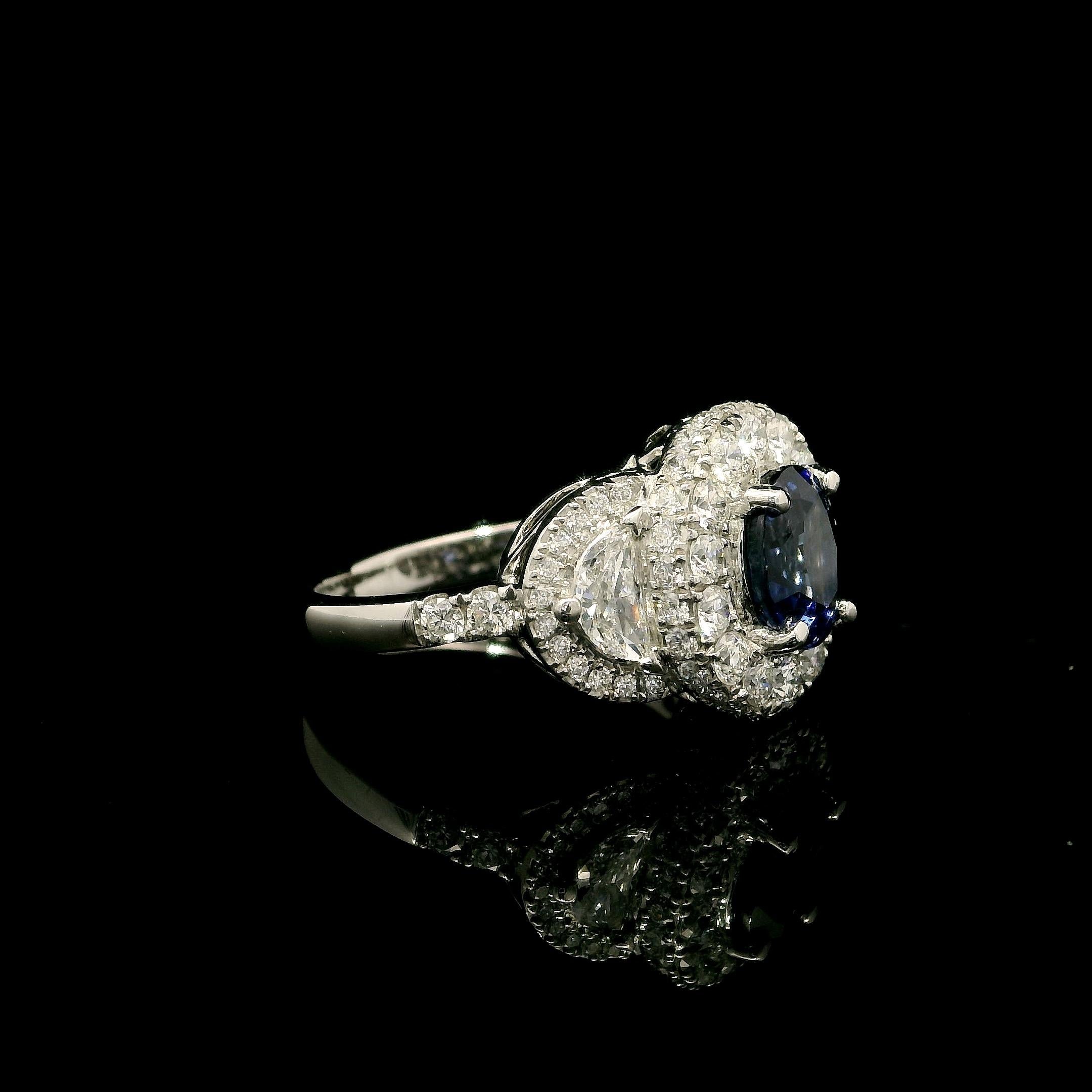 Anello con zaffiro e diamante da 1,75 carati in vendita 8