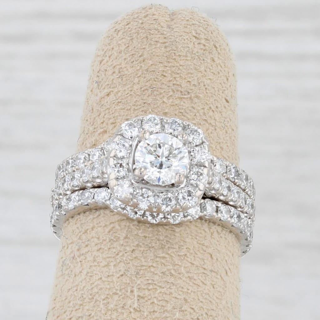 1,75 ctw Diamante Contorneado Alianzas Anillo de compromiso Oro de 14k Neil Lane Corte redondo en venta