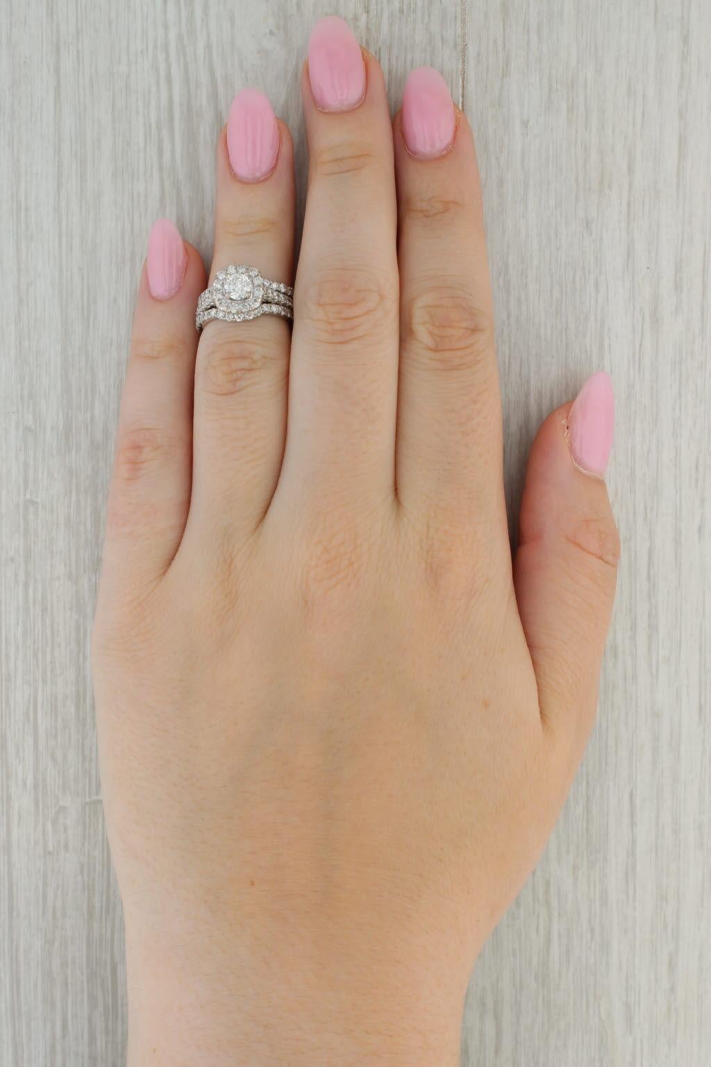1,75 ctw Diamante Contorneado Alianzas Anillo de compromiso Oro de 14k Neil Lane en venta 3