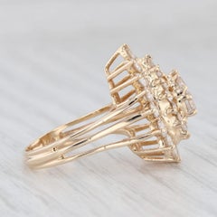 1.75ctw Diamond Cluster Teardrop Ring 14k Yellow Gold Size 5.5 Cocktail