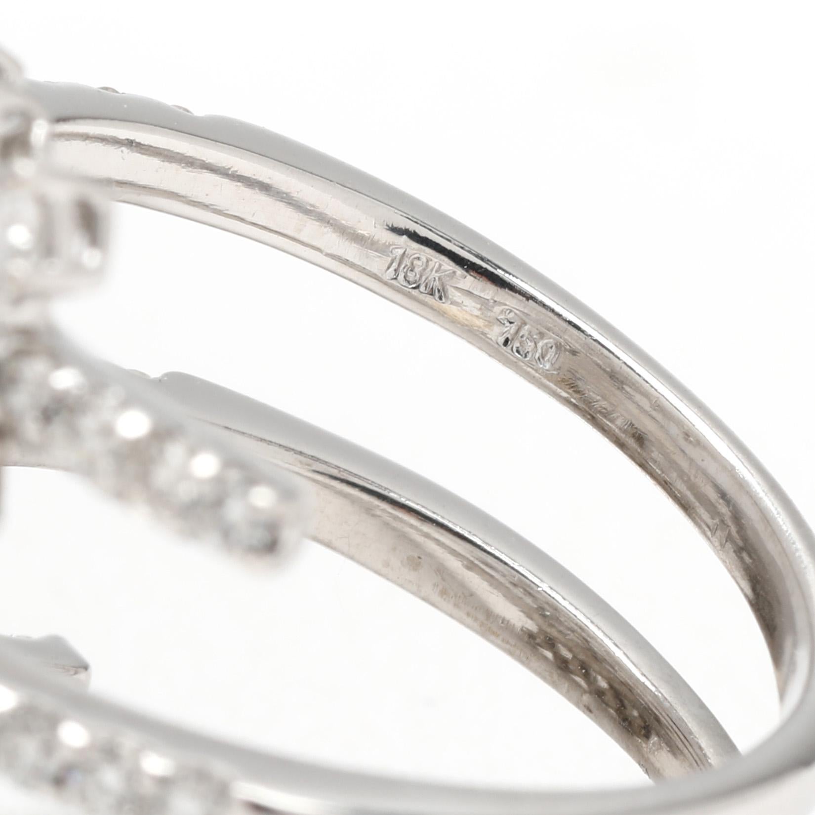 1,75ctw Diamond Cluster Wrap Ring, 18k Weißgold, Ringgröße 6,5 für Damen oder Herren im Angebot