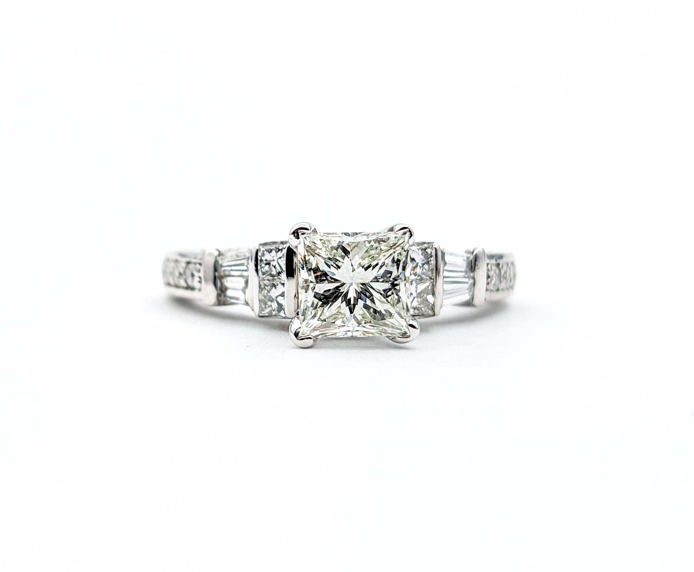 1.75ctw Diamond Engagement Ring In 950pt Platinum For Sale 4