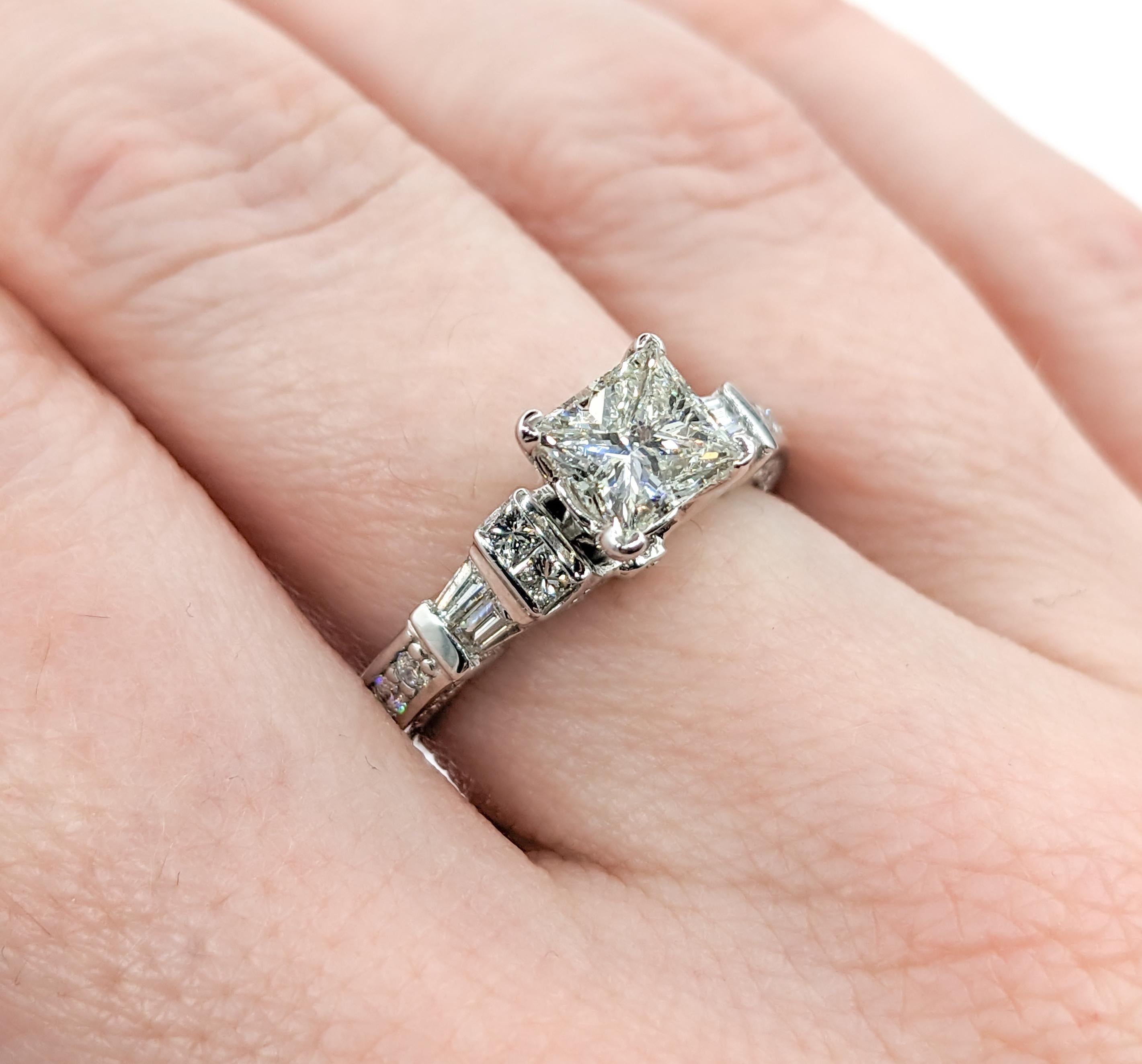 1.75ctw Diamond Engagement Ring In 950pt Platinum For Sale 5