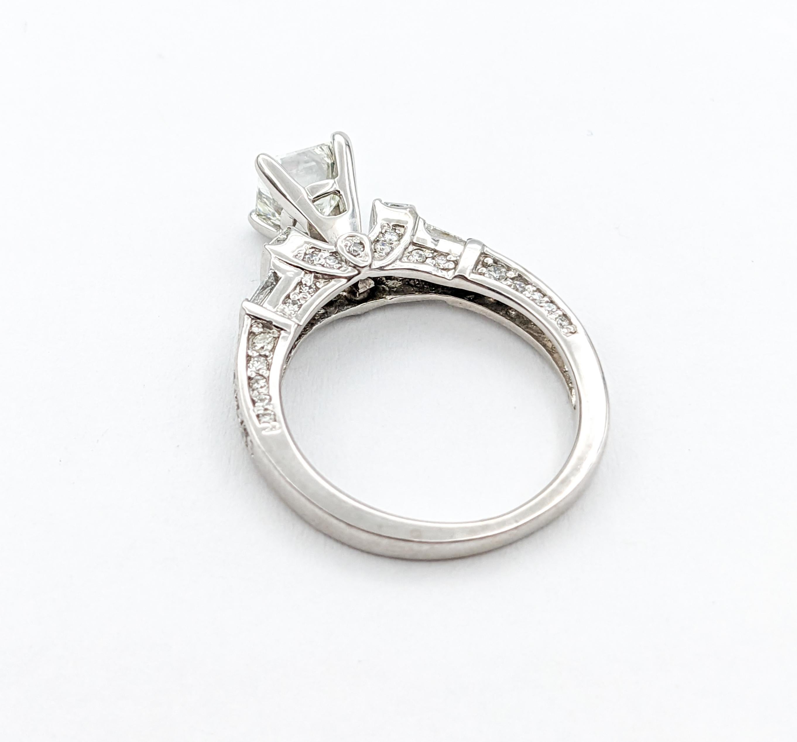 1.75ctw Diamond Engagement Ring In 950pt Platinum For Sale 1