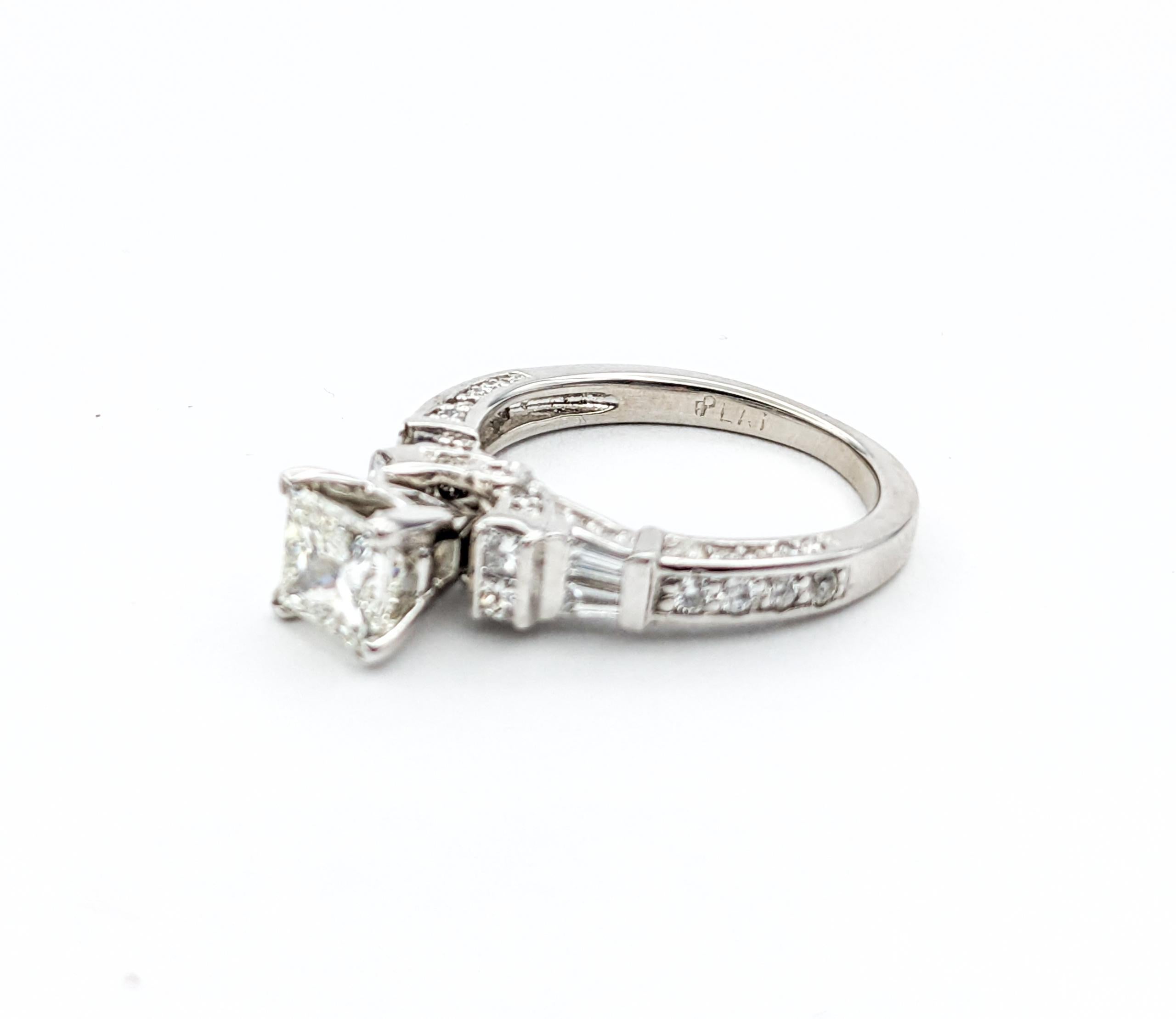 1.75ctw Diamond Engagement Ring In 950pt Platinum For Sale 2