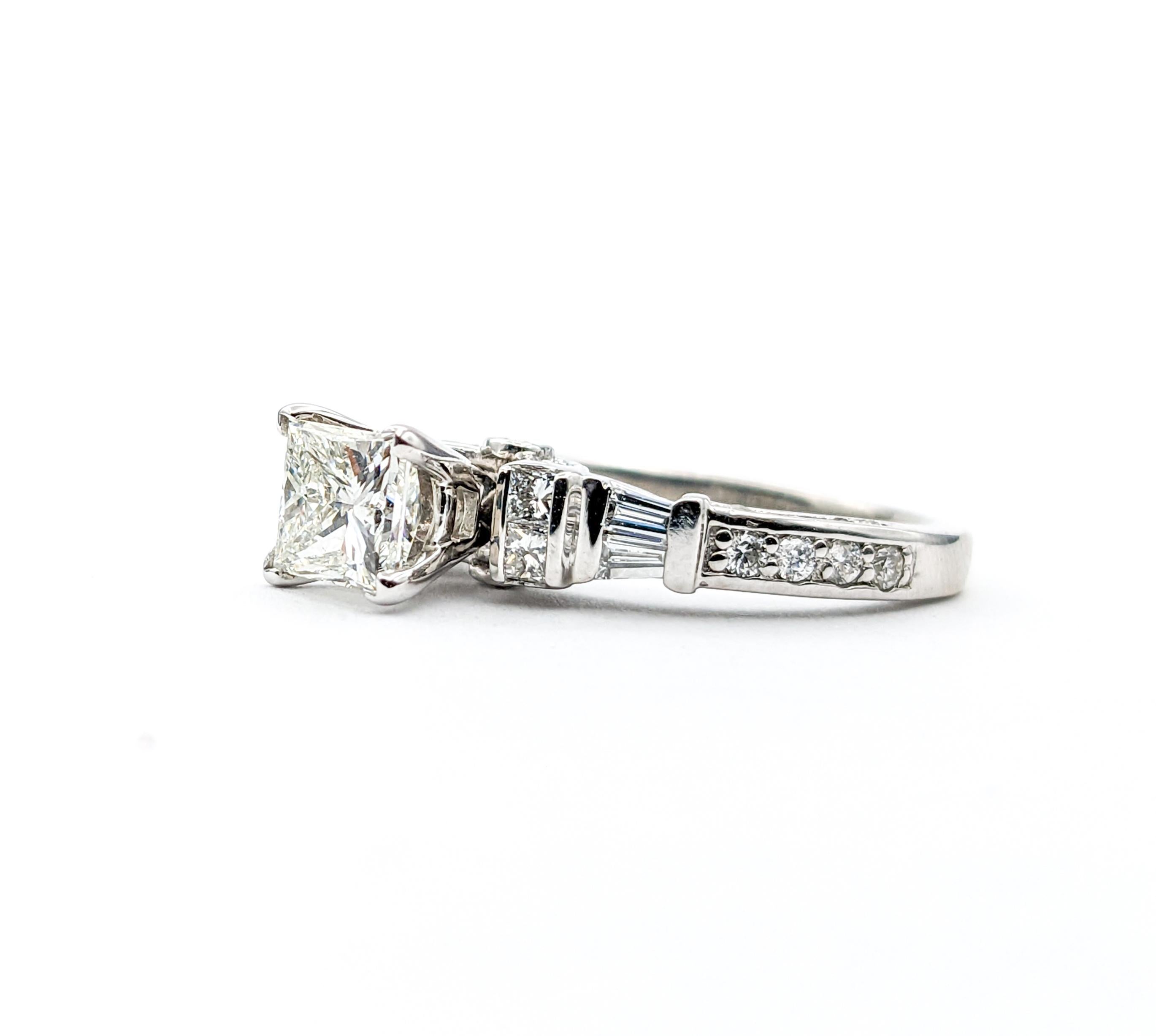 1.75ctw Diamond Engagement Ring In 950pt Platinum For Sale 3