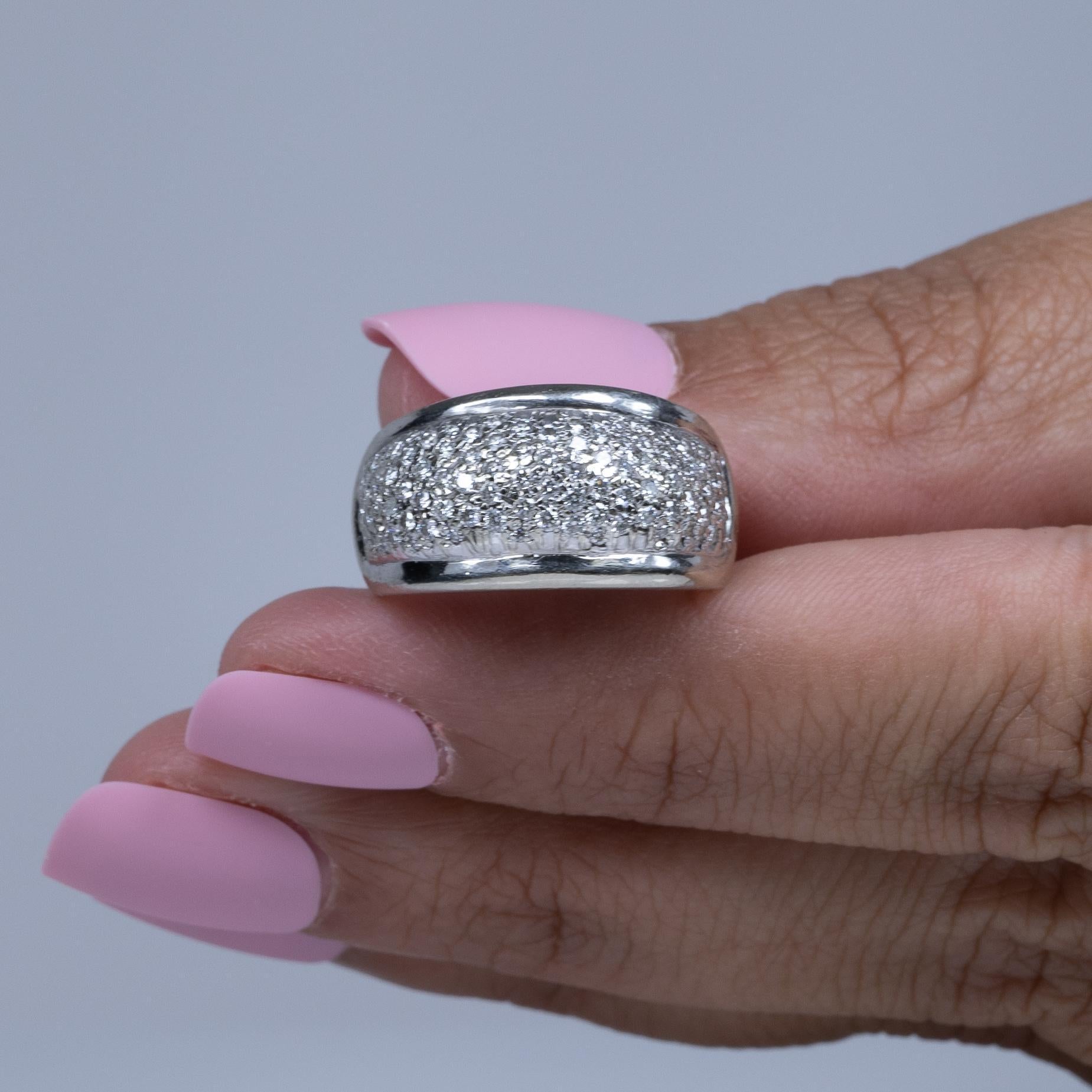Women's 1.75ctw Diamond Pave Band 14K White Gold