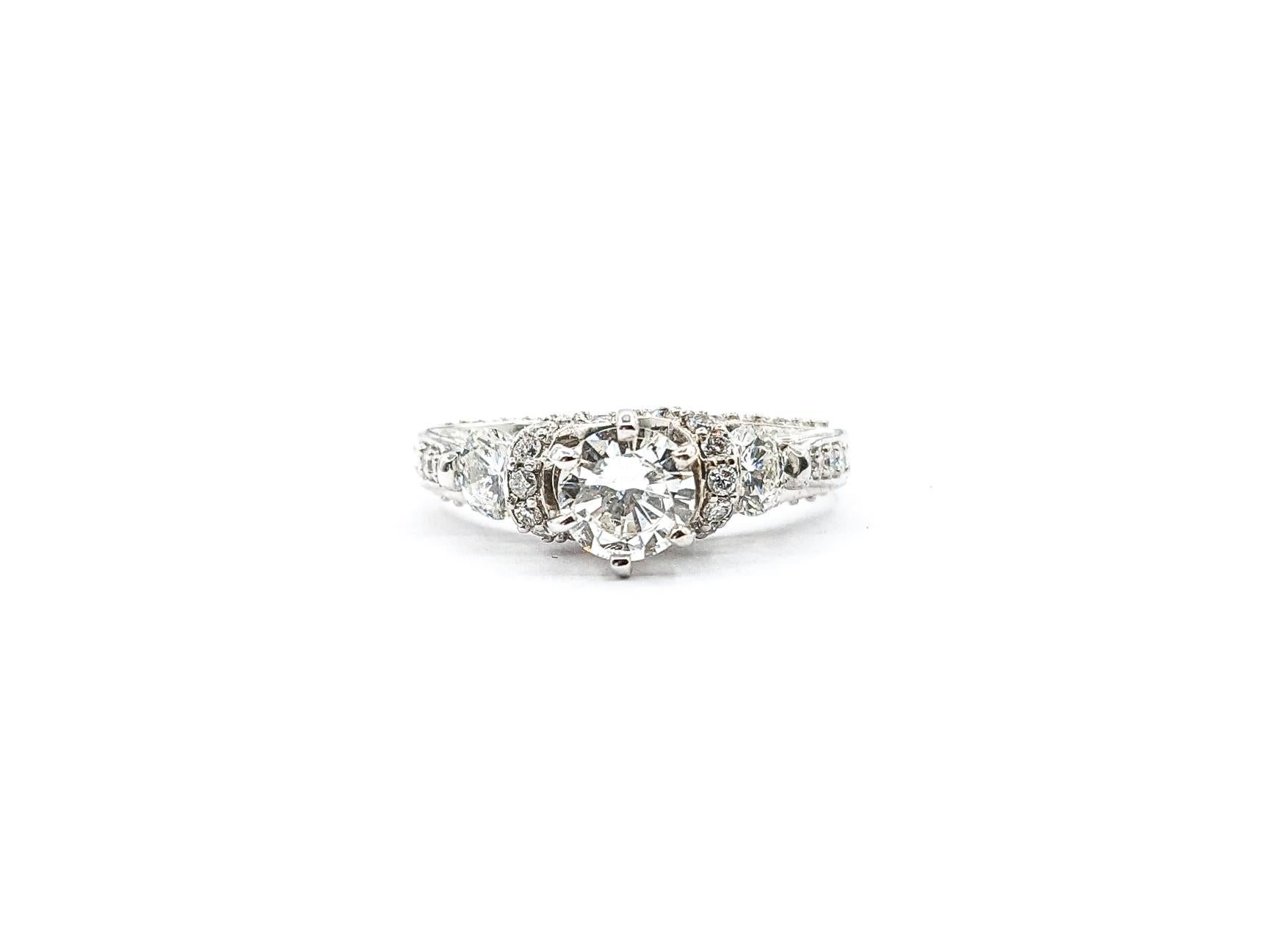 1.75ctw Diamond Ring In White Gold For Sale 5
