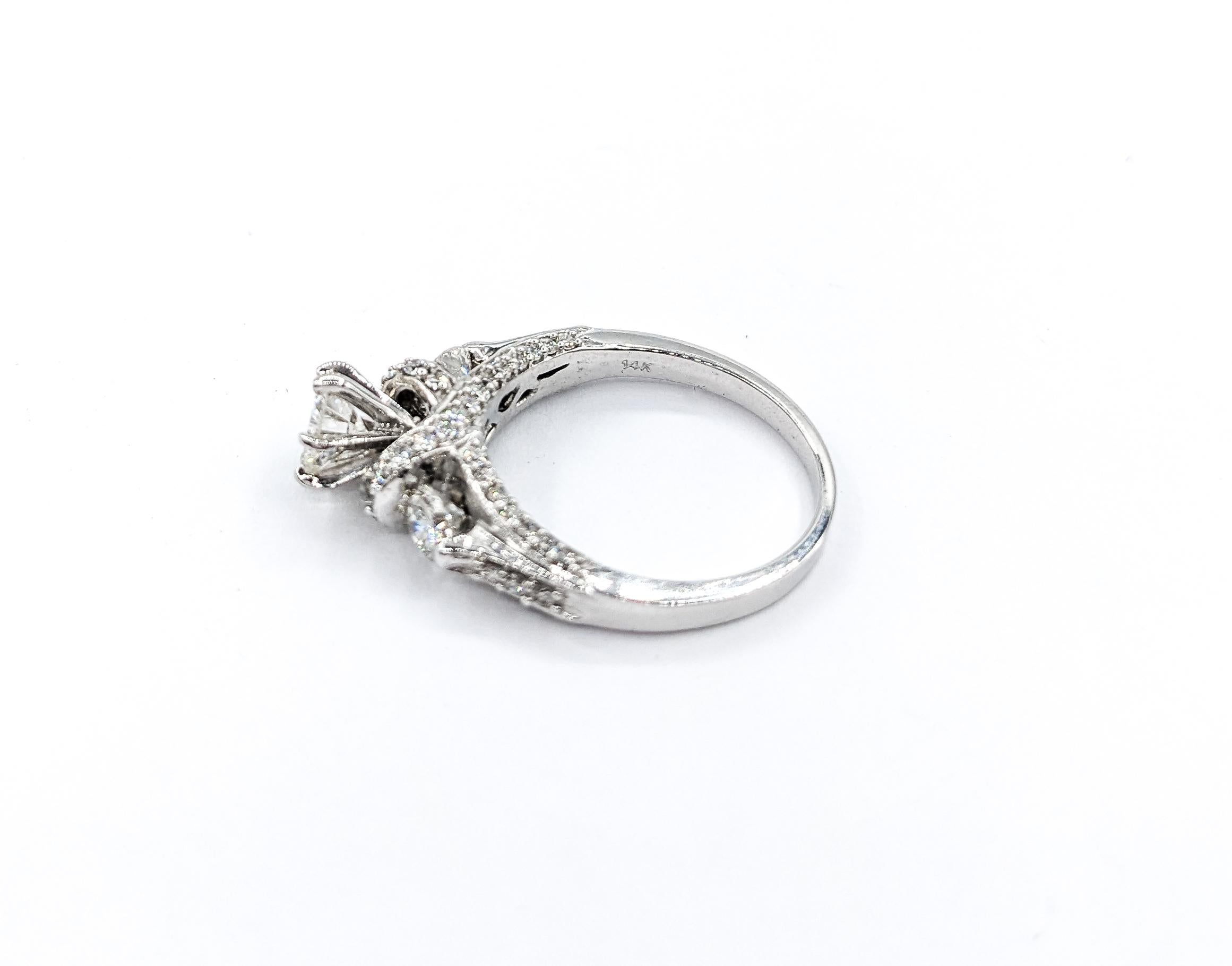 Women's 1.75ctw Diamond Ring In White Gold For Sale