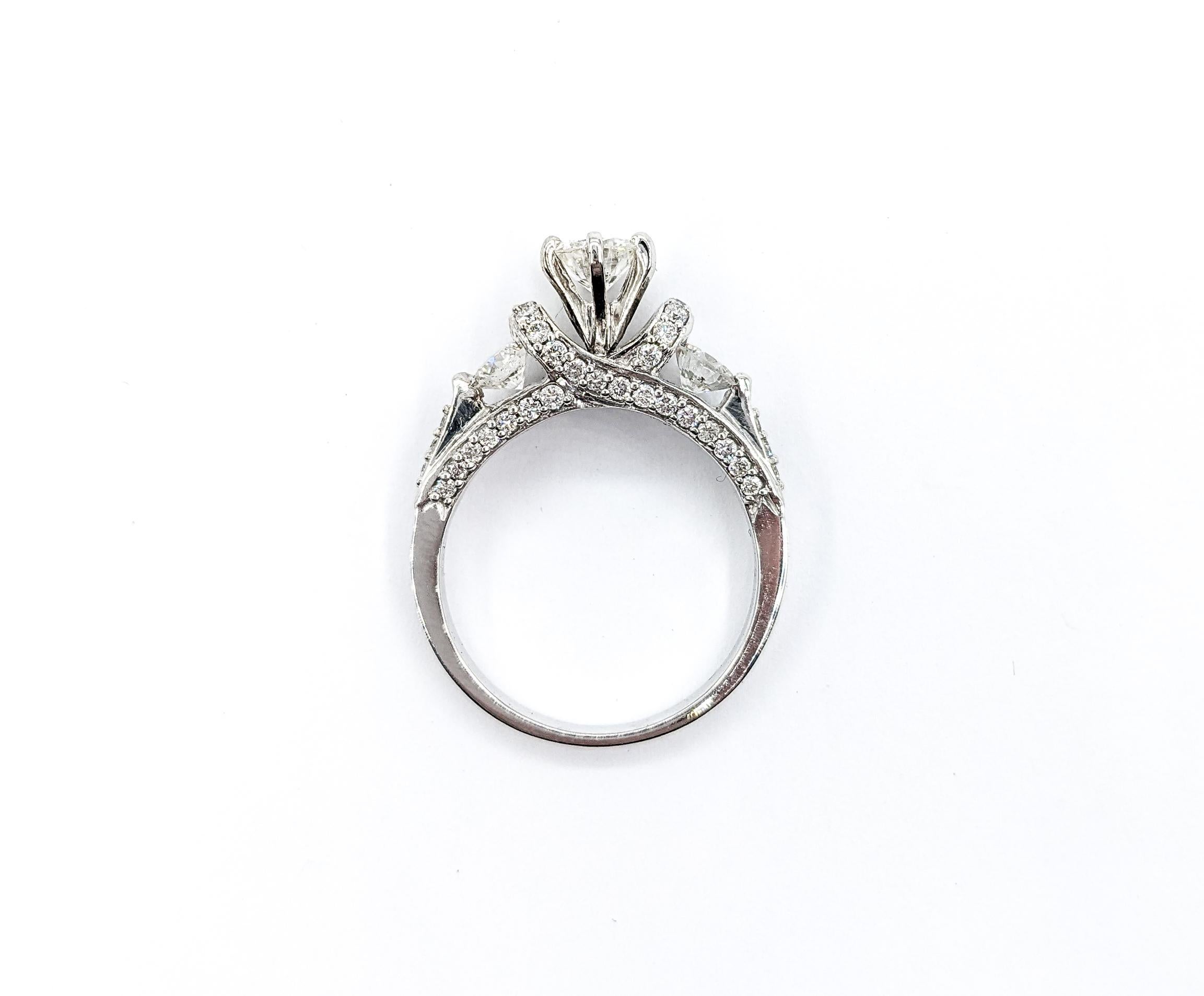 1.75ctw Diamond Ring In White Gold For Sale 1