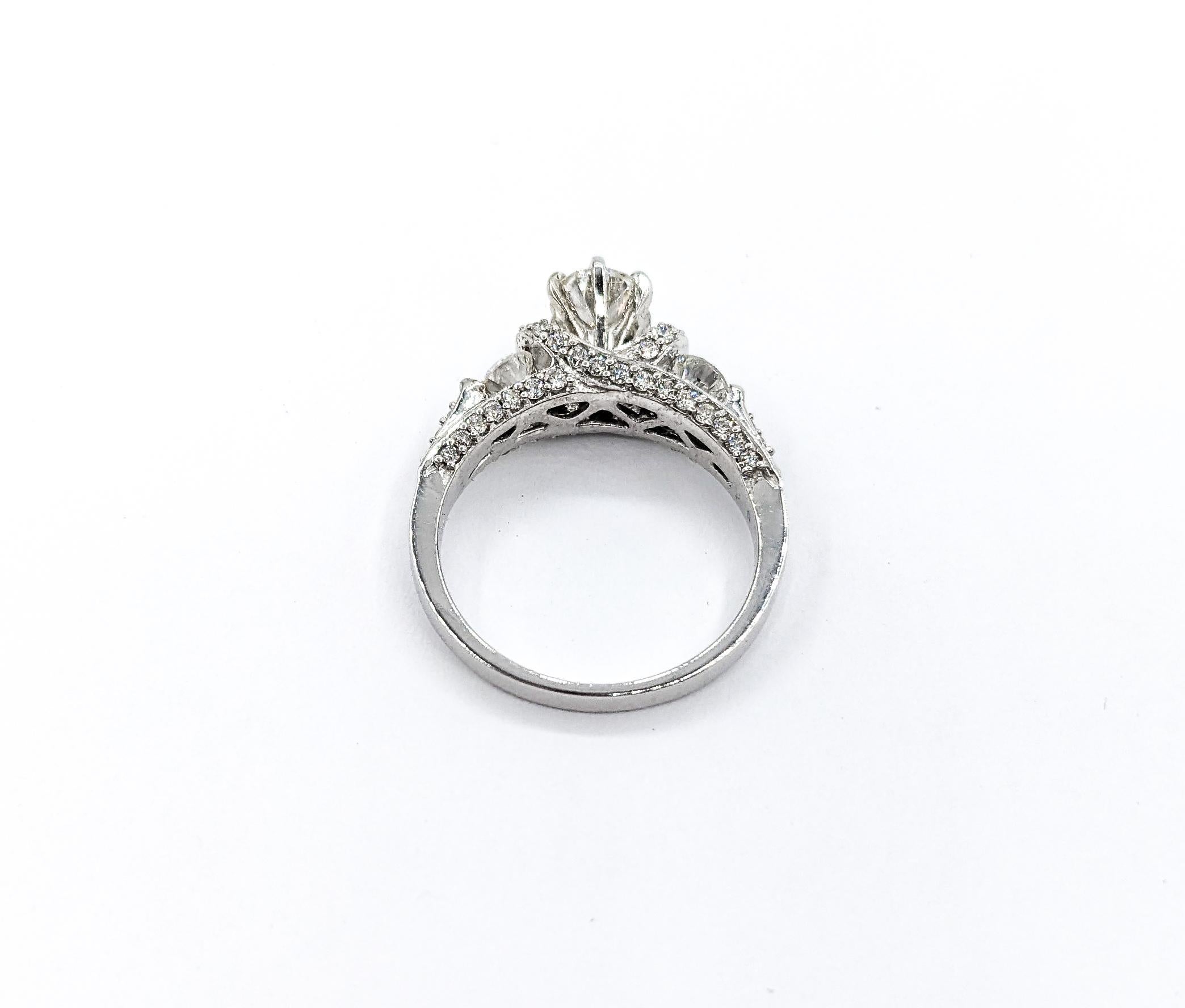 1.75ctw Diamond Ring In White Gold For Sale 2