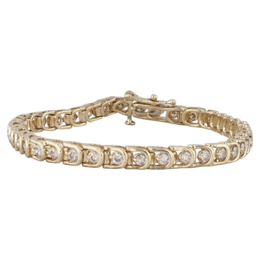1.75ctw Diamond Tennis Bracelet 14k Yellow Gold 7" 4.7mm