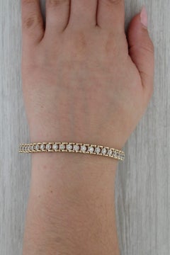 1.75ctw Diamond Tennis Bracelet 14k Yellow Gold 7.5" 6mm