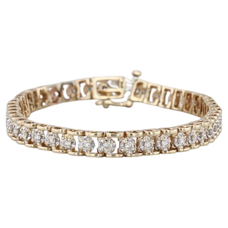 1.75ctw Diamond Tennis Bracelet 14k Yellow Gold 7.5" 6mm
