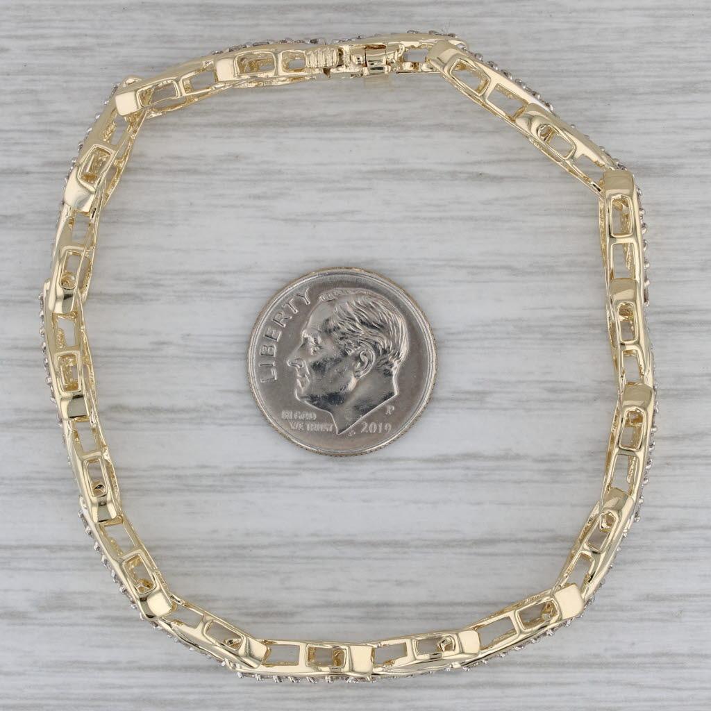 1.75ctw Diamond Woven Tennis Bracelet 14k Yellow Gold 6.5