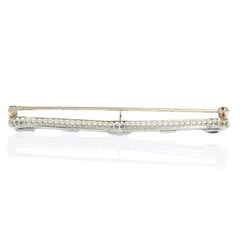 1.75ctw Round Cut Sapphire & Diamond Vintage Brooch 18k Gold & Platinum Filigree