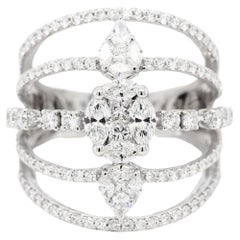 Bague de mariage en or 18 carats avec diamants de 1,76 carat d'illusion