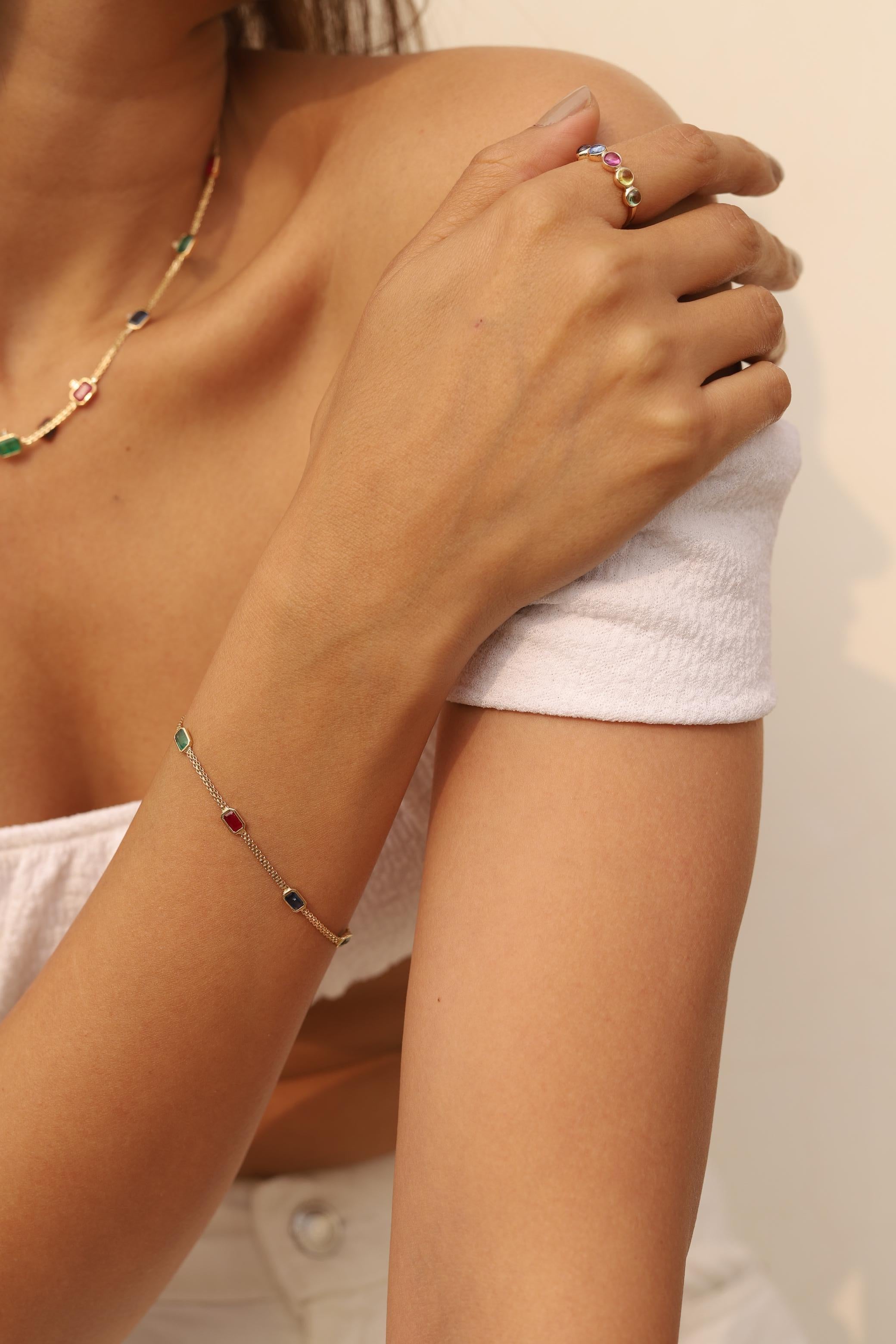 Bracciale a catena ERS da 1,76 carati in oro giallo 18 carati 4