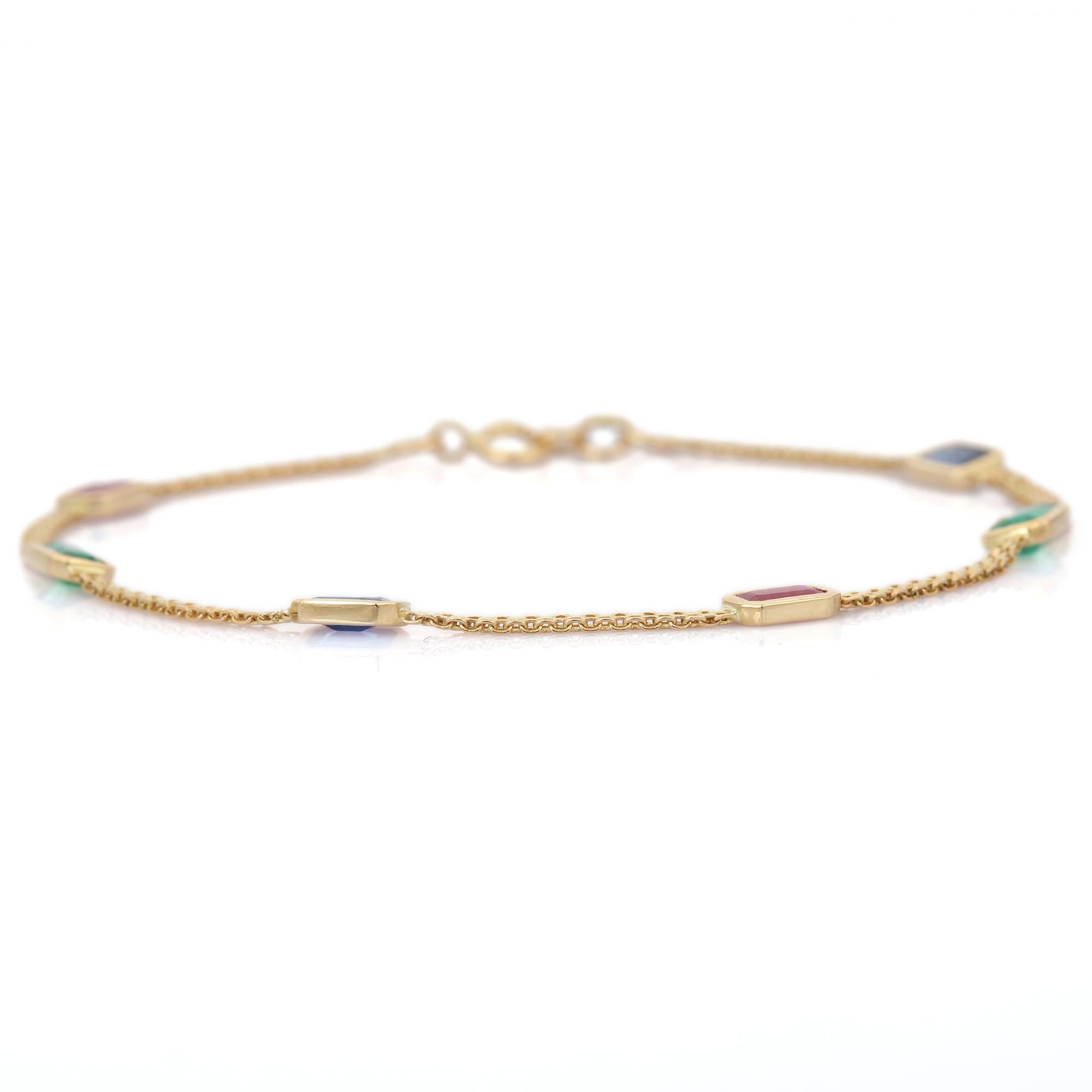 Bracciale a catena ERS da 1,76 carati in oro giallo 18 carati 2