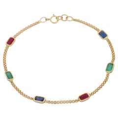 Bracciale a catena ERS da 1,76 carati in oro giallo 18 carati