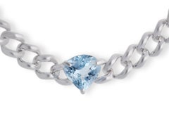 1.76 Carat Fine Clear Aquamarine Bracelet in 18k Gold