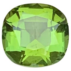 1.76 Carat Vibrant Olive Green Natural Tourmaline Cushion Cut Loose Gemstone