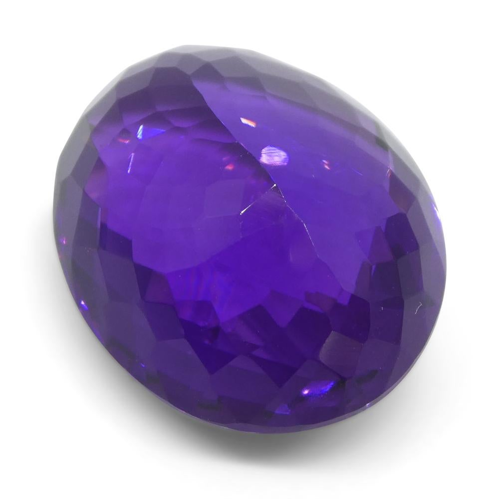 Oval Cut 17.6 ct Oval Checkerboard Amethyst For Sale
