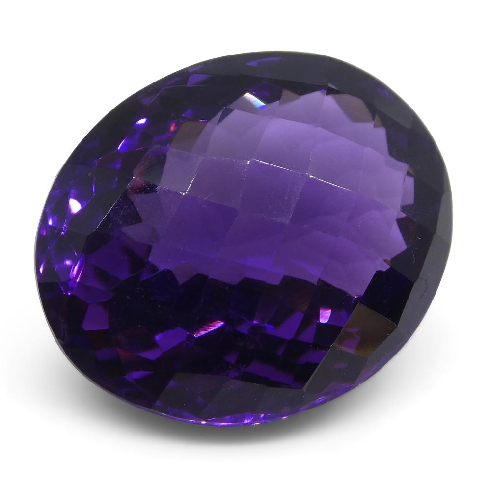 17.6 ct Oval Checkerboard Amethyst In New Condition For Sale In Toronto, Ontario