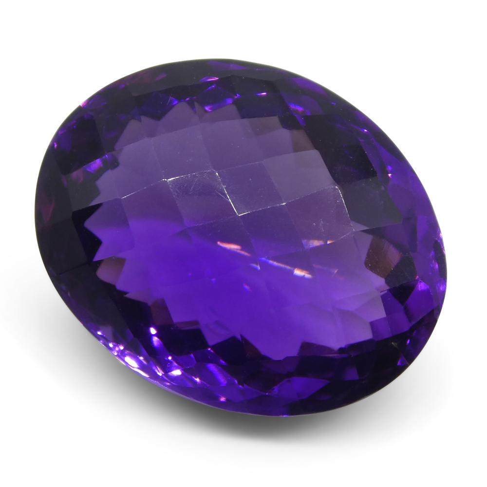 Women's or Men's 17.6 ct Oval Checkerboard Amethyst For Sale