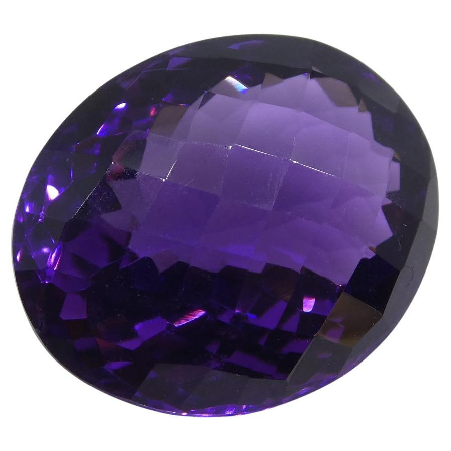 17.6 ct Oval Checkerboard Amethyst For Sale