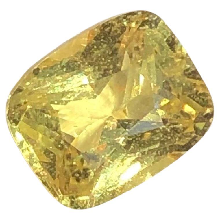 1,76 carati di zaffiro giallo naturale tagliato a cuscino, gemma sciolta per anello o gioielli in vendita