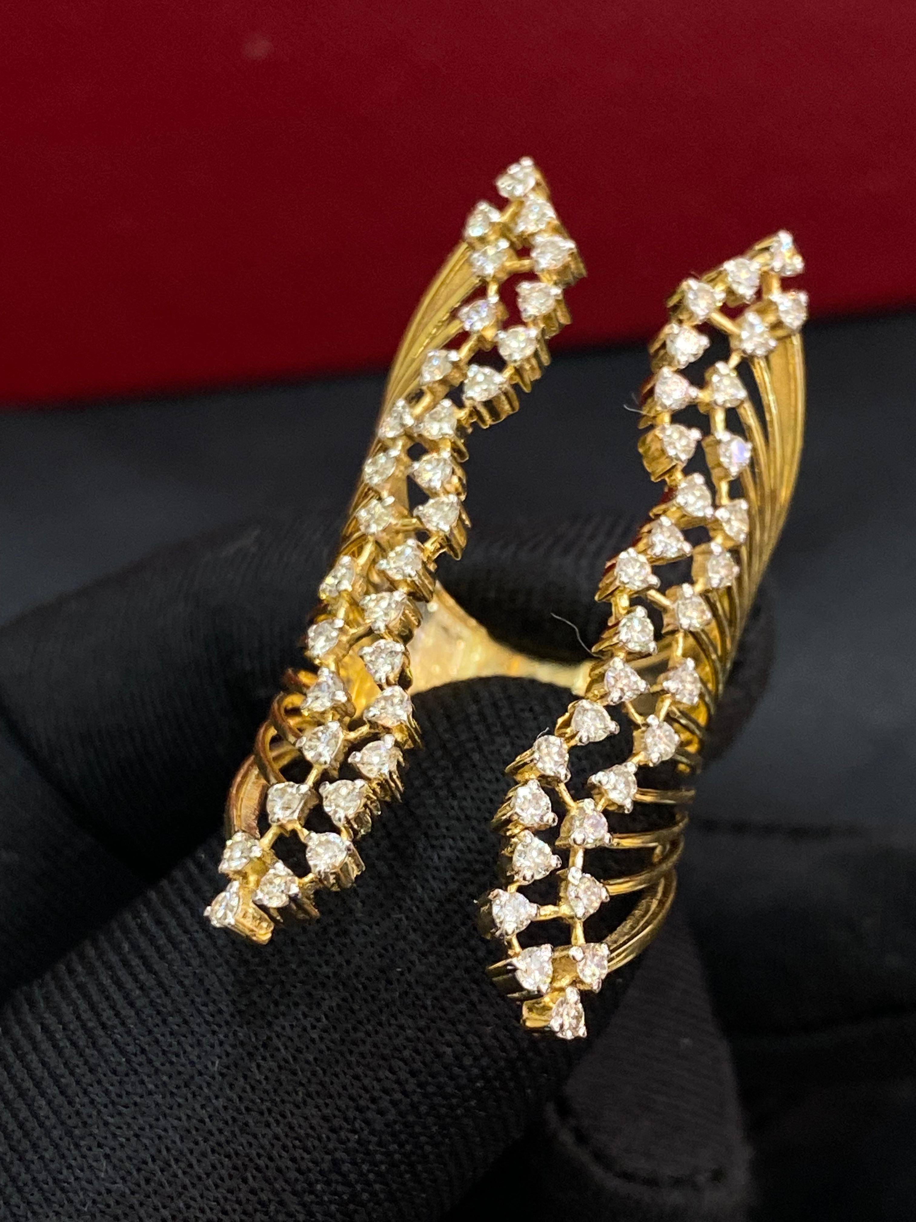 1.76 Quilates F/VS1 Diamantes Naturales Brillantes Redondos Aniversario Oro Amarillo 14K Contemporáneo en venta