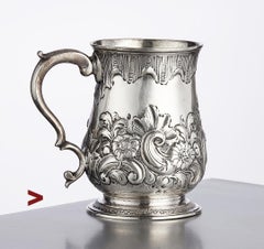 Tasse à charcuterie britannique George III de 1760 en argent sterling massif / 177 g
