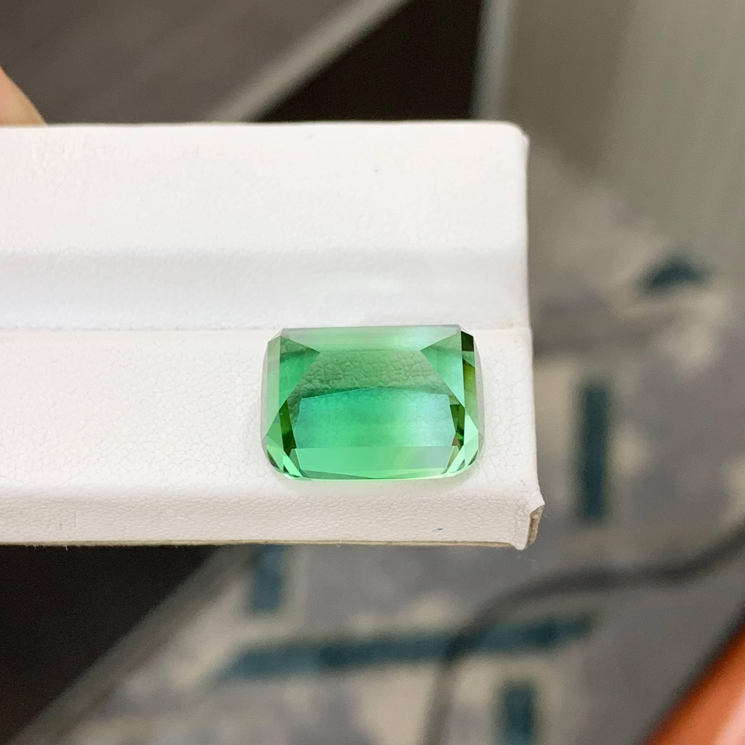 17.60 Carat Natural Loose Lagoon Green Tourmaline Cushion Cut Afghan Gemstone (pierre précieuse afghane) Unisexe en vente