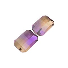 Par de ametrinas bolivianas talla píxel de 17,60 quilates