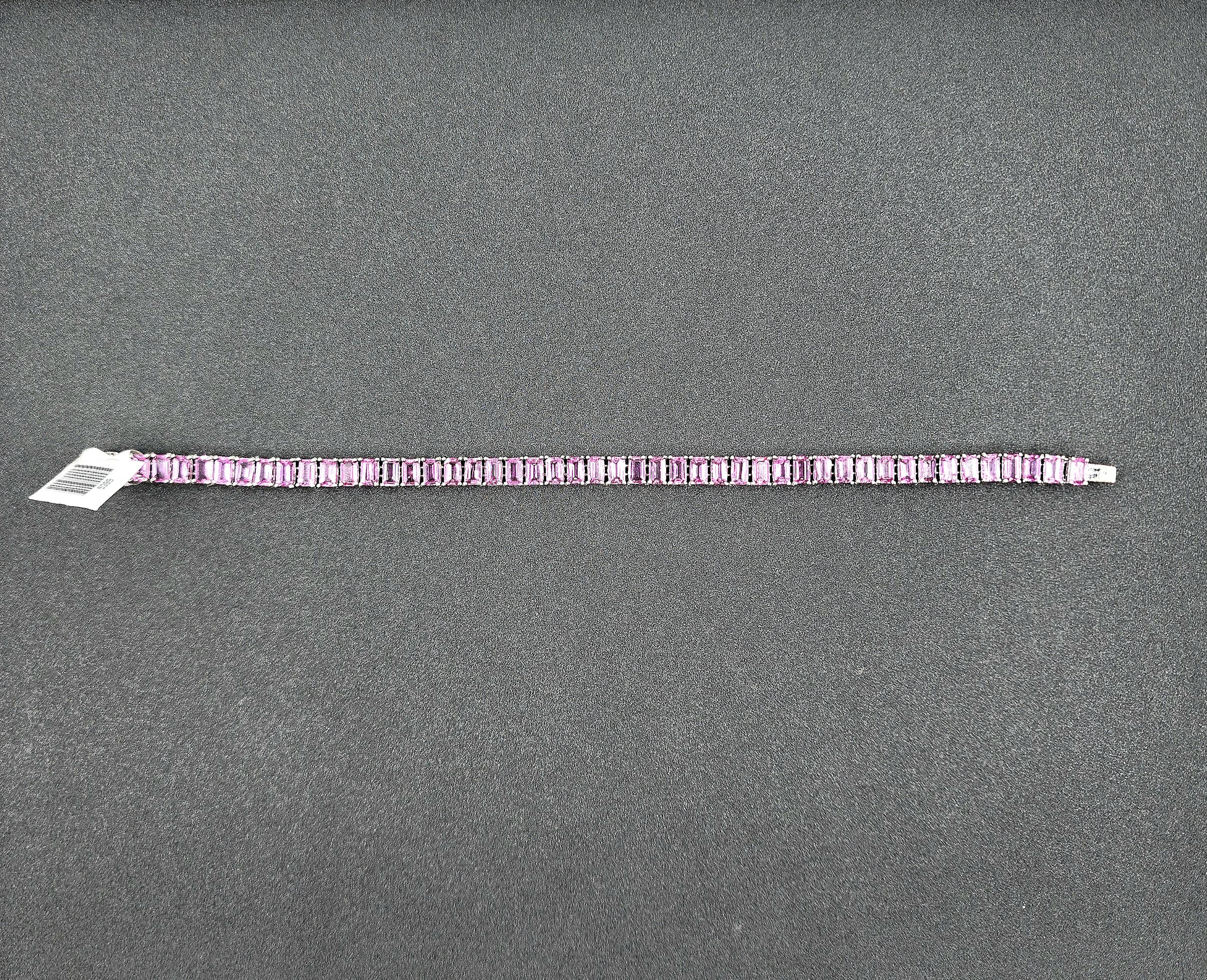 17.60 ct Natural Pink Sapphire Bracelet For Sale 1