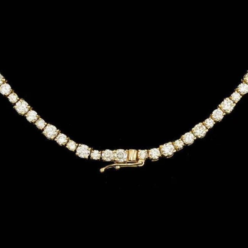 Taille mixte Collier en or jaune massif 18 carats avec émeraudes naturelles et diamants de 17,60 carats en vente