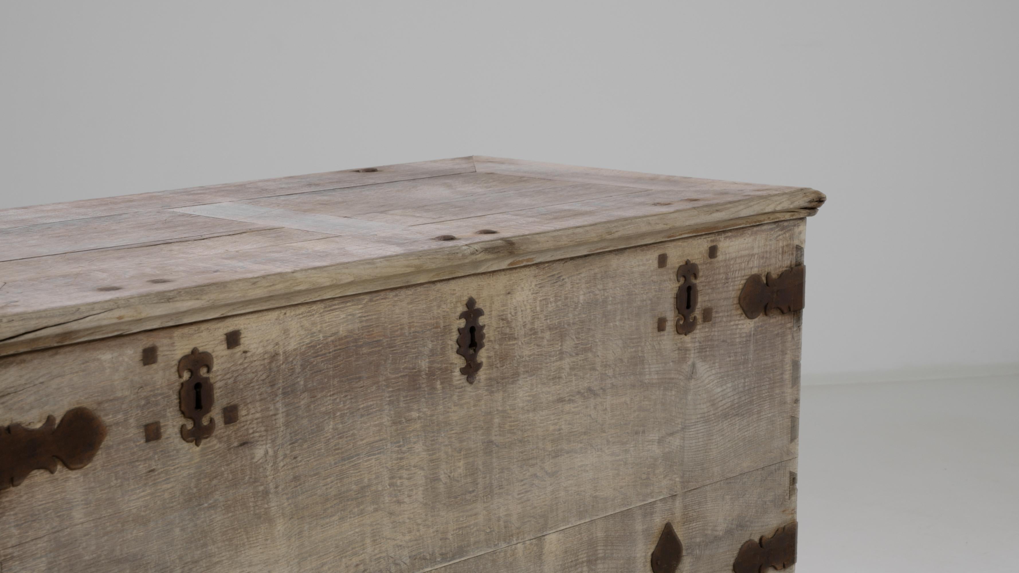 French Provincial 1760s French Bleached Oak Trunk