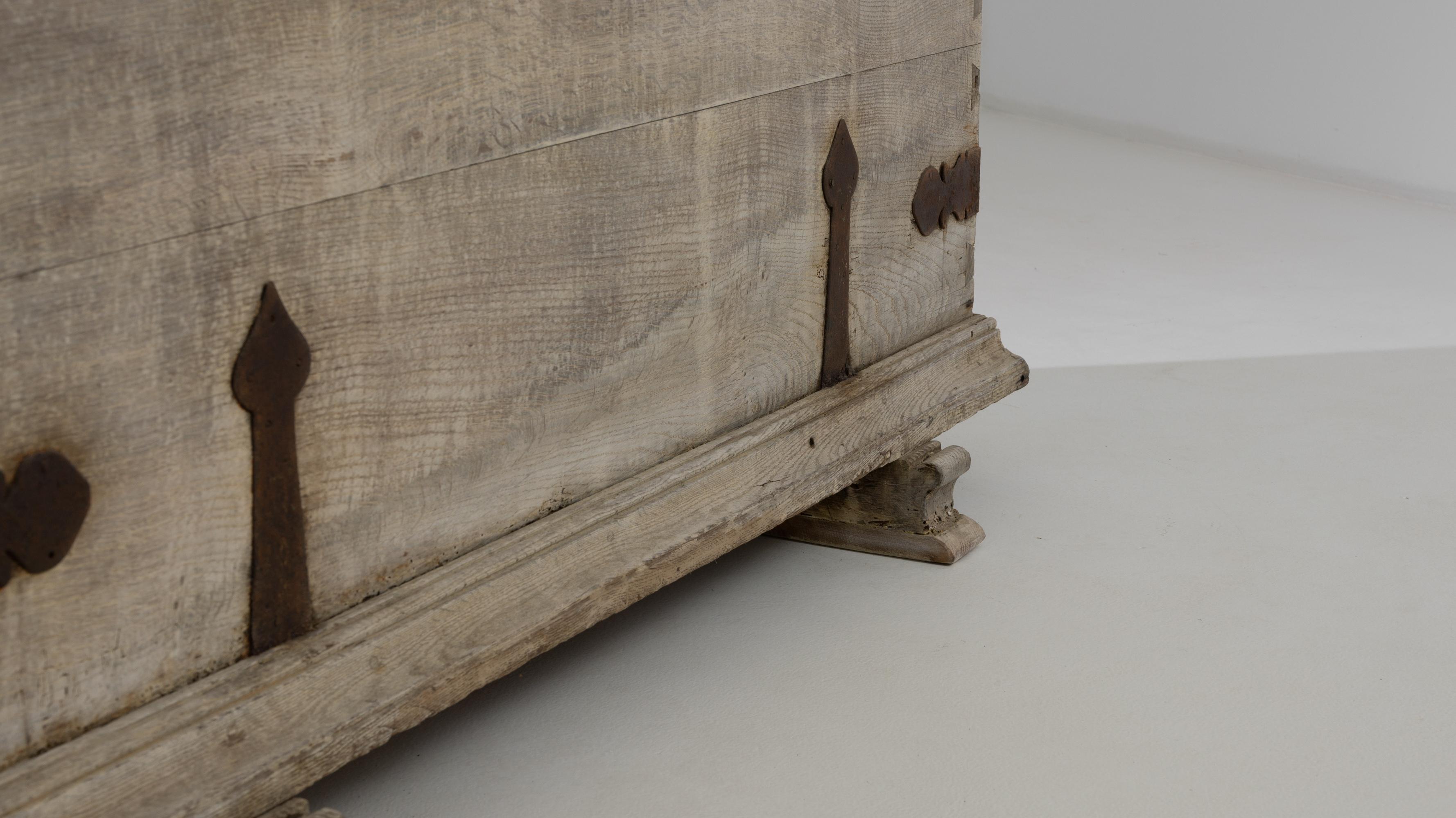 18th Century and Earlier 1760s French Bleached Oak Trunk