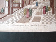 1760's French Engraving Interior of Cathedral De Dorth