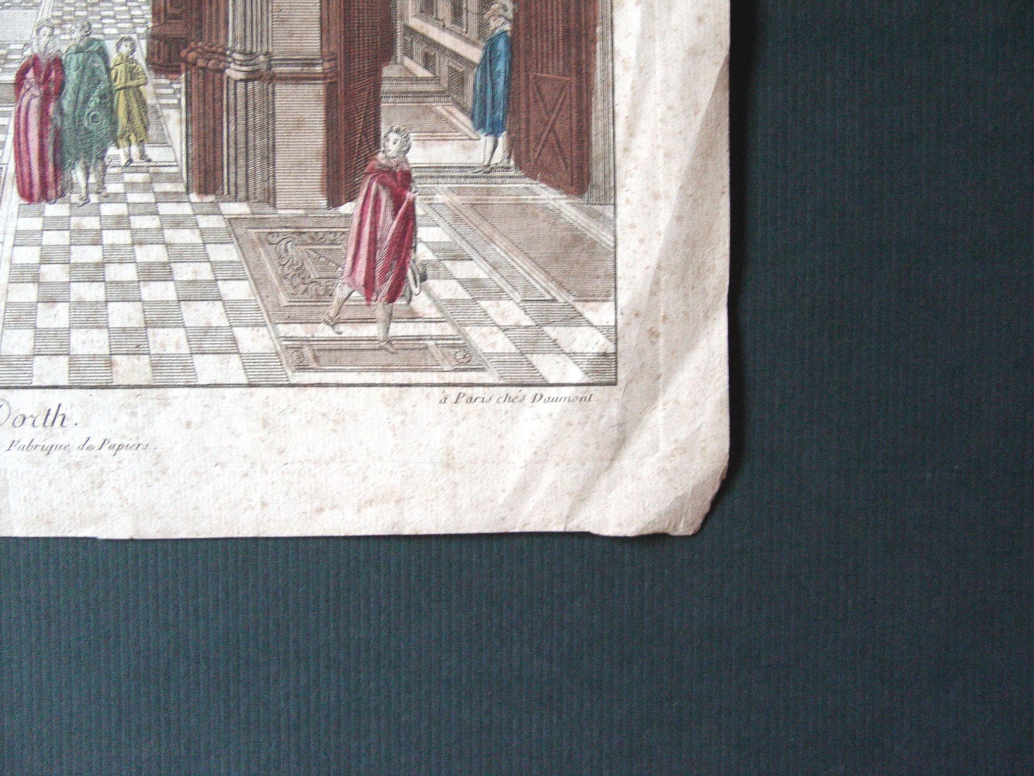 Néoclassique gravure d'intérieur de la cathédrale de Dorth des années 1760 en vente