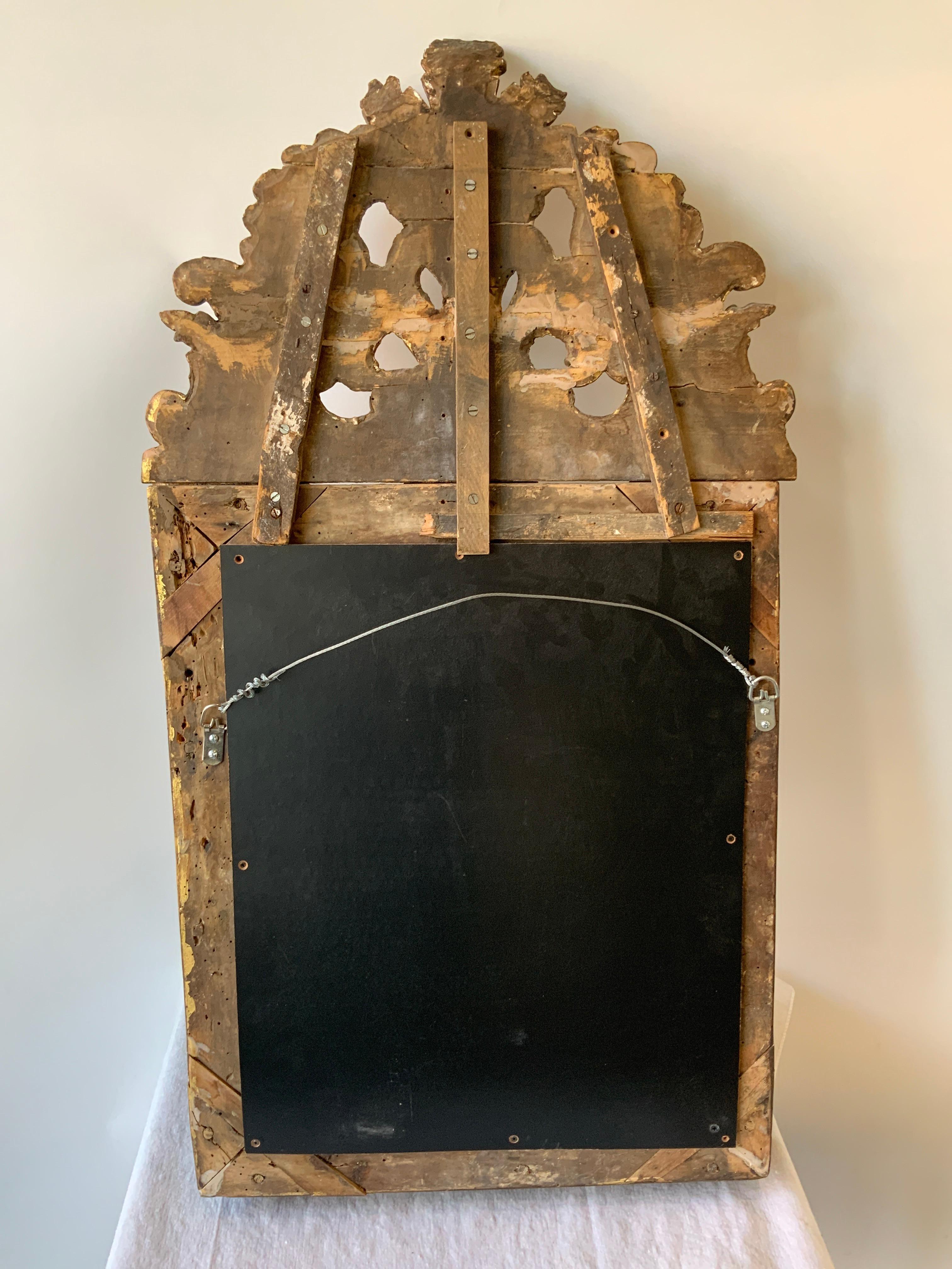 1760s French Provincial Carved Wood Mirror 6