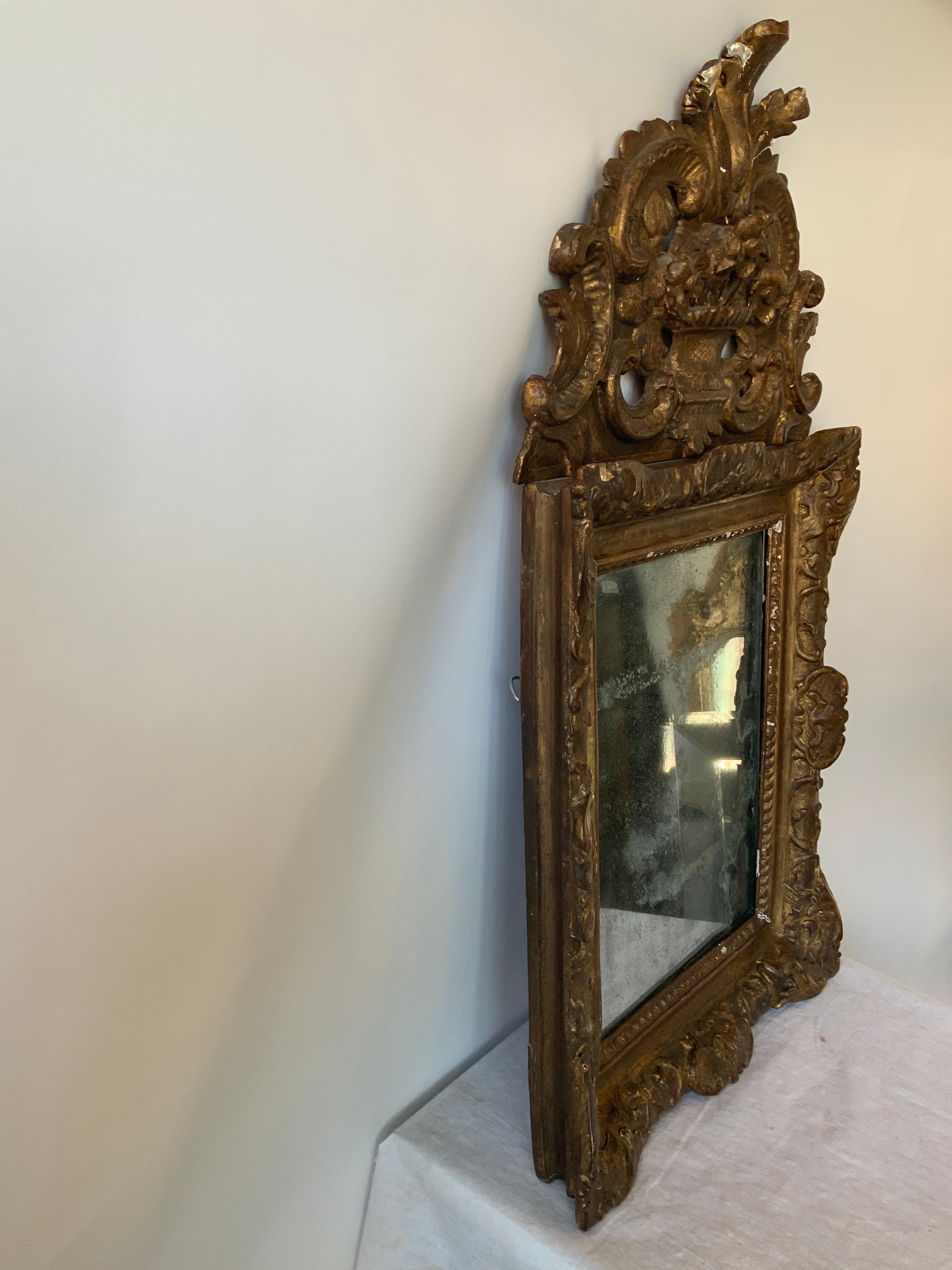 1760s French Provincial Carved Wood Mirror 2