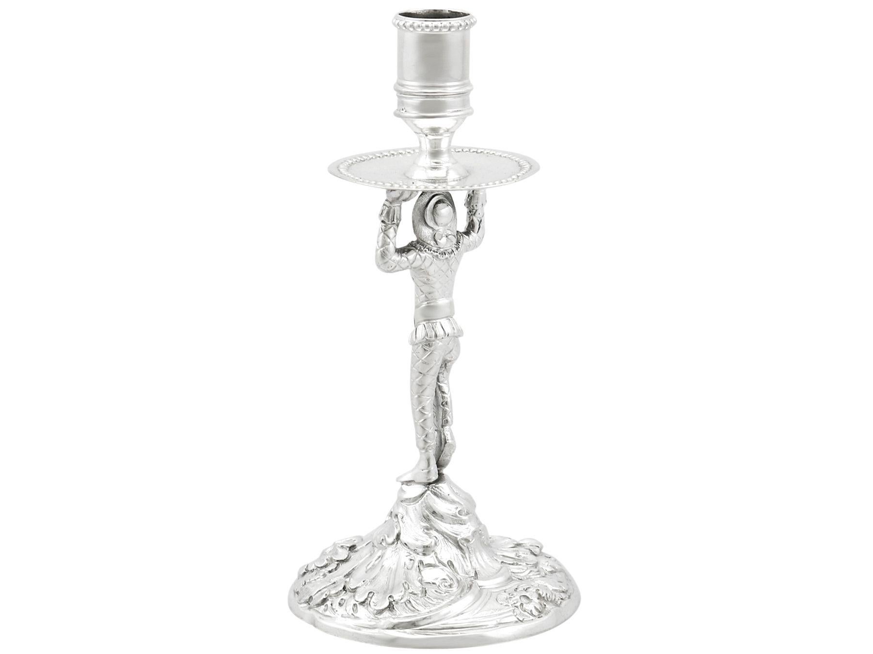 Giorgio III Antico William Cafe 1760 in argento Sterling 'Arlecchino' Taperstick in vendita