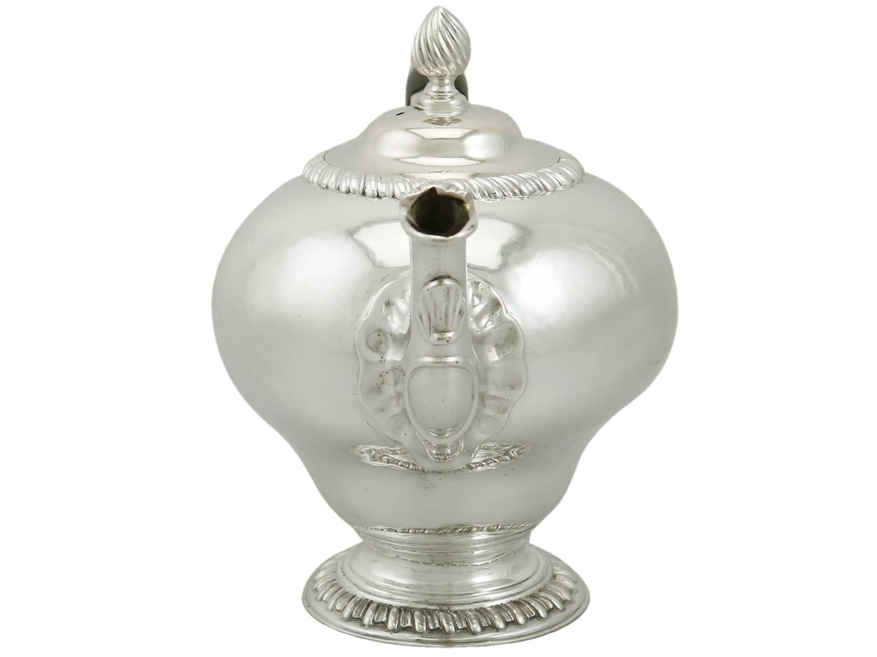 George III Antique 1760s Georgian Sterling Silver Bachelor Teapot